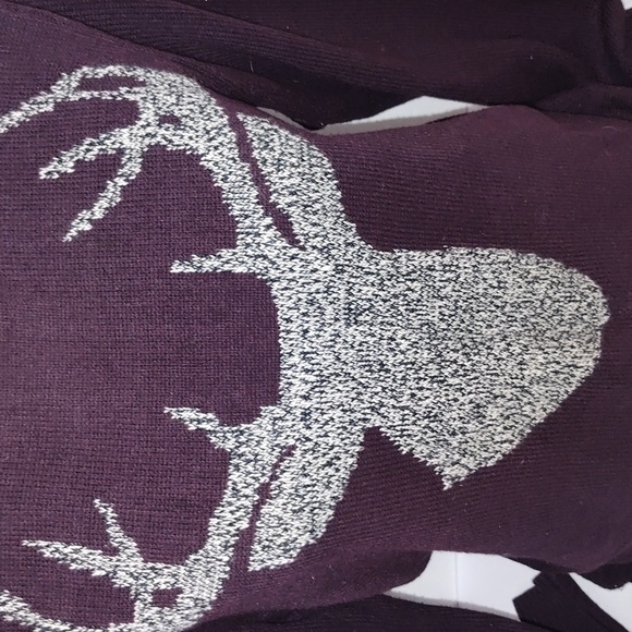 Urban Pipeline Men's Deer Knit Sweater Medium Burgundy Cotton Blend - Picture 3 of 9